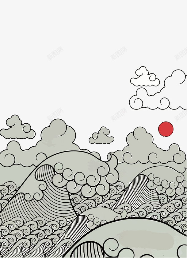 和风海浪装饰矢量图eps免抠素材_88icon https://88icon.com 卡通 和风 和风花纹 手绘 日本 海浪PNG矢量图 海浪免扣PNG图 矢量图 矢量海浪