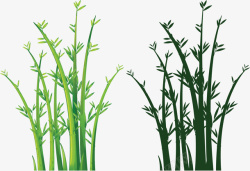 卡通绿色竹子花纹矢量图素材