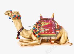 手绘沙漠骆驼素材