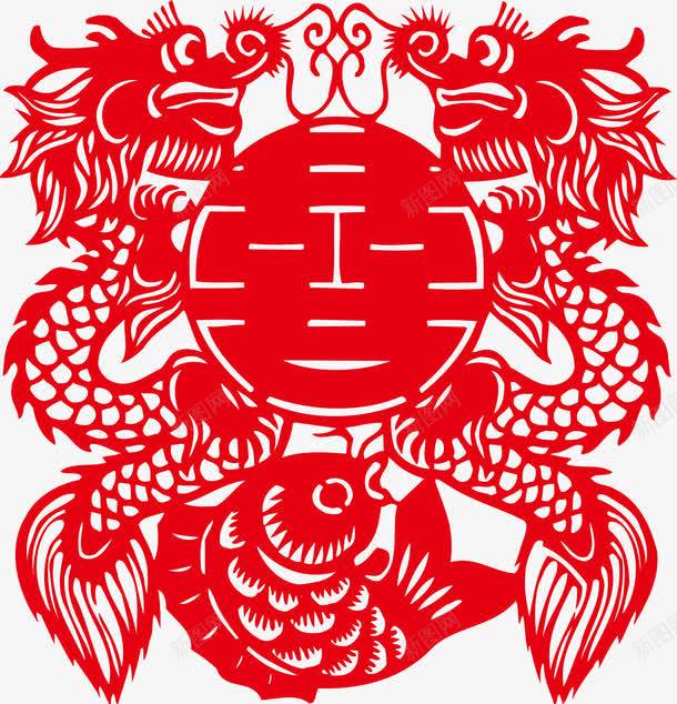 中国风剪纸png免抠素材_88icon https://88icon.com 中国元素框 中国风矢量图 中式风格 古典花纹 喜字 相框 相框图 红双喜 红色 线框 边框 边框矢量图