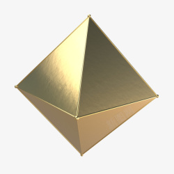 金色多边形尖尖的多边形立体几何高清图片
