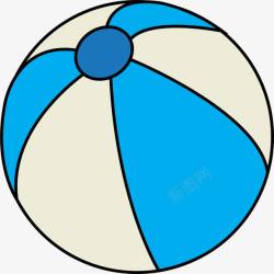 沙滩皮球蓝色卡通皮球高清图片
