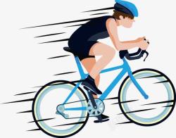 骑自行车手绘冲刺的自行车高清图片