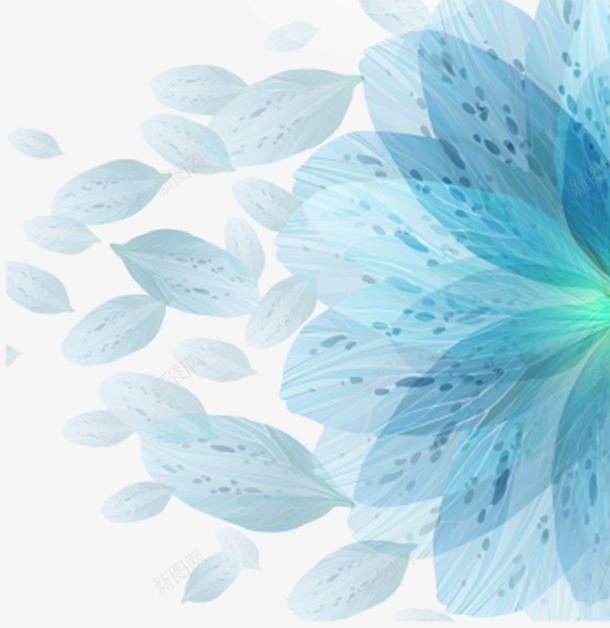 蓝色手绘鲜花花朵psd免抠素材_88icon https://88icon.com 卡通 手绘 手绘鲜花 抽象花朵 水彩 花朵 蓝色 鲜花