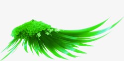 绿色植物小草翅膀装饰素材