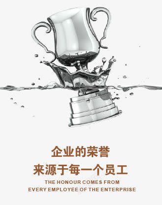 励志企业文化海报png免抠素材_88icon https://88icon.com 企业 励志 奖杯 文化 海报