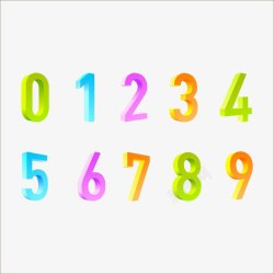 123456五颜六色的立体数字高清图片