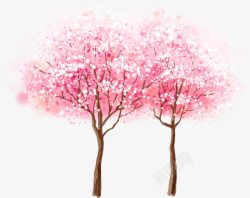 梦幻大树梦幻手绘春天粉色大树高清图片