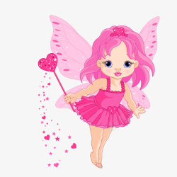 粉红公主素材挥动仙女棒的人物高清图片