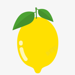 水彩柠檬水果卡通扁平化柠檬水果矢量图高清图片