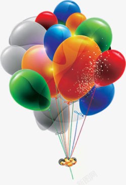 彩色卡通手绘气球装饰素材
