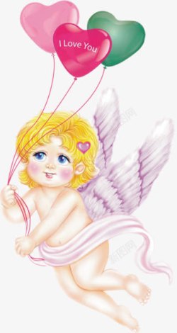 女孩小天使拿气球的小天使高清图片