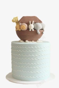 小兔子礼物翻糖蛋糕高清图片