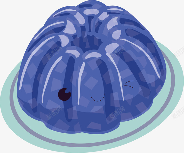 蓝色卡通果冻布丁png免抠素材_88icon https://88icon.com 卡通果冻 布丁 果冻 矢量png 蓝色布丁 蓝色果冻