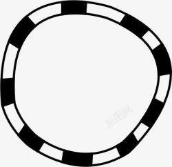 黑白圆环相框手绘边框圆形边框图标高清图片