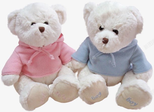 两个可爱小熊png免抠素材_88icon https://88icon.com 产品实物 儿童玩具 布偶公仔 毛绒玩偶 生日小熊玩偶 穿衣服的熊
