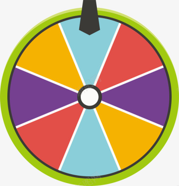 彩虹伞卡通游戏转盘矢量图图标图标