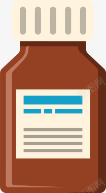 棕色质感药瓶装饰图标图标