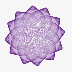 曲线花纹花团的不同旋转矢量图素材