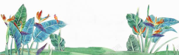 蓝绿色手绘叶子花朵jpg设计背景_88icon https://88icon.com 叶子 花朵 蓝绿色