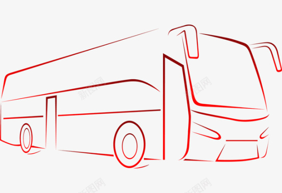 卡通公交车站牌创意公共汽车线条图标图标
