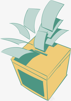 手绘风选举投票箱矢量图素材
