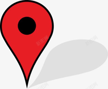 GPS导航系统红色地图定位图标图标