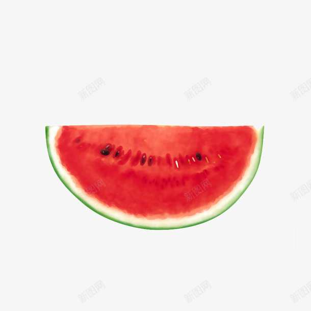 手绘半片西瓜png免抠素材_88icon https://88icon.com 半片西瓜 夏天 夏日 手绘 水彩 西瓜 西瓜片 西瓜籽