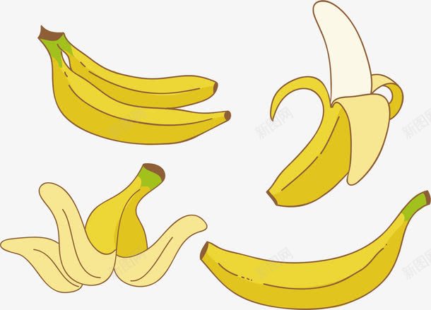手绘香蕉png免抠素材_88icon https://88icon.com 卡通 手绘 香蕉