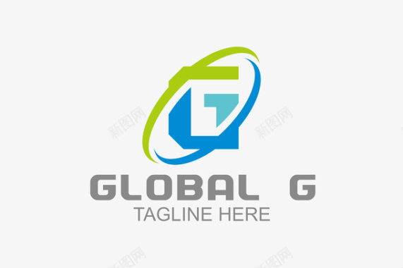 蓝绿背景字母G的logo图标图标