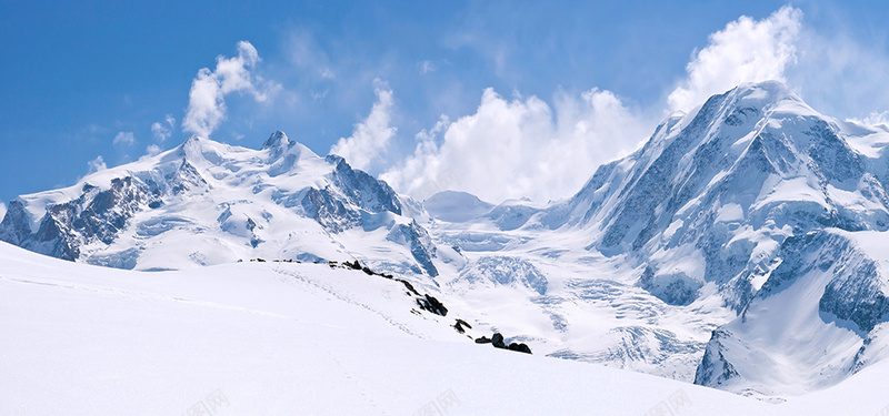 冬季雪地冬天摄影蓝色海报背景背景