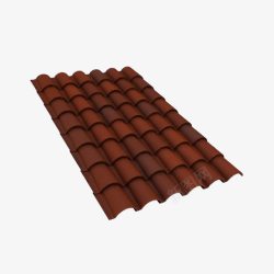 棕色方块地板灰棕色椭圆形瓦片屋顶高清图片