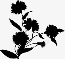 黑色手绘花卉展板素材