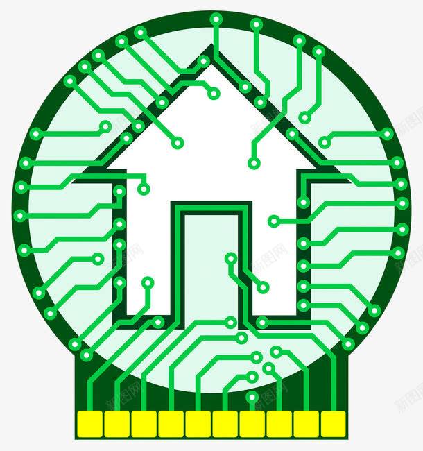 电子智能家居png免抠素材_88icon https://88icon.com 智能家居 电子电路 电路 集成电路板