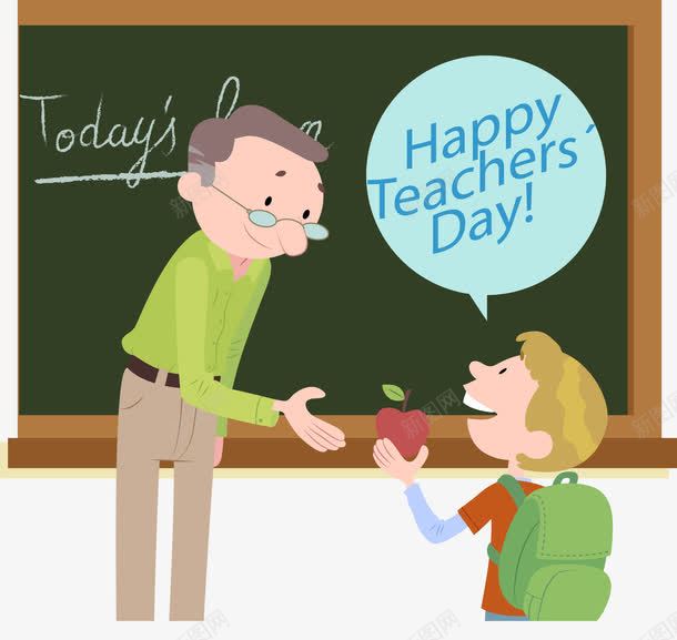 教师节给老师送苹果png免抠素材_88icon https://88icon.com 卡通教师 卡通男老师 卡通老师 学生 教师 教师节 教师节快乐 男老师 老师 苹果 黑板