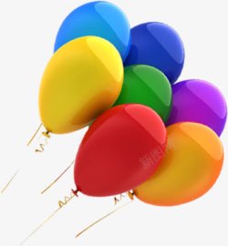 七种颜色气球光滑素材