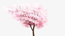 开花的樱桃树枝卡通手绘樱桃树枝高清图片