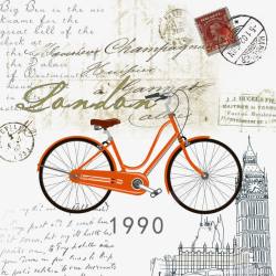 伦敦邮戳自行车与邮票邮戳高清图片