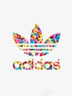 彩色的花卉三叶草Adidas图标图标