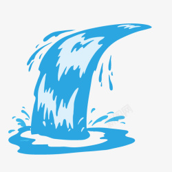 水滴效果图手绘蓝色瀑布装饰高清图片