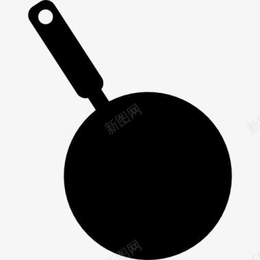 厨房用具从顶部视图的油炸锅剪影图标图标