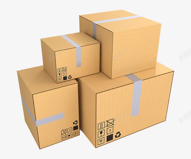 快递包装纸箱png_88icon https://88icon.com 包装袋 回收 家居物品 木箱 环保 箱子 纸箱包装