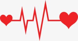心电检查红色心电图图标高清图片