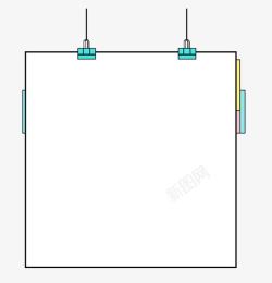 卡通手绘夹子产品边框素材