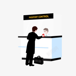 机场检票手绘机场检票口高清图片