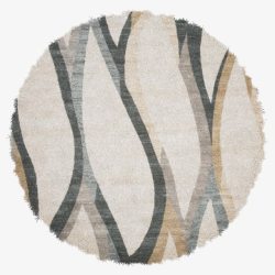 波浪花纹圆形欧式地毯素材