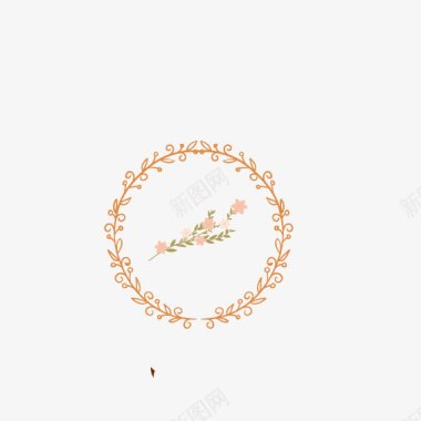 婚礼logo设计水彩花草图案矢量图图标图标
