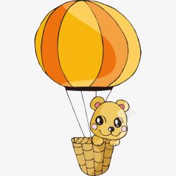 小熊热气球热气球里的卡通小熊高清图片