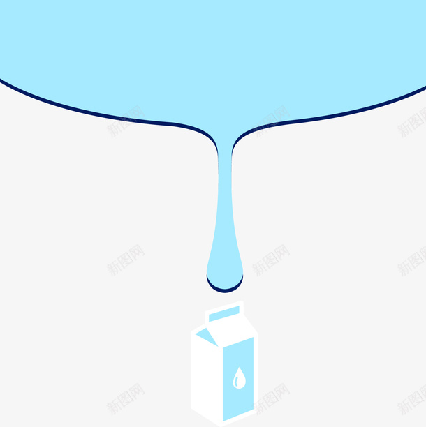 滴落的牛奶和牛奶盒png免抠素材_88icon https://88icon.com 手绘图 液体 滴落的牛奶 盒装牛奶 饮品 饮料