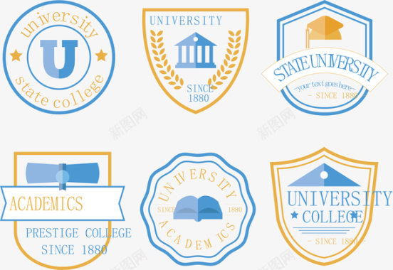 精美炫彩大学logo矢量图图标图标